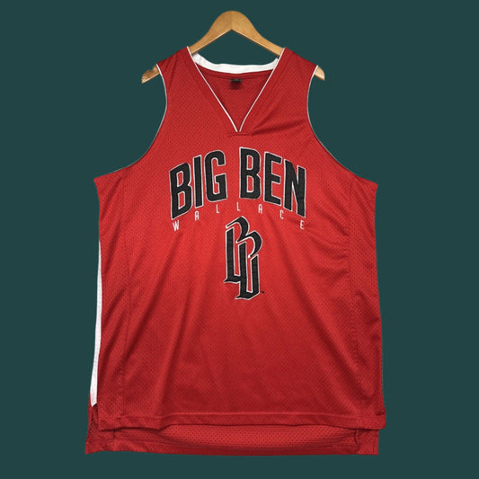 Big Ben Wallace 3 Rare Vintage #3 Detroit Pistons Red Mesh Basketball Jersey (XL)